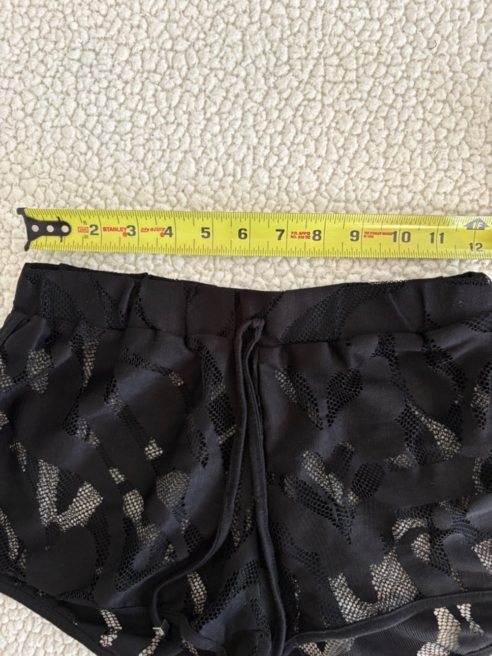 Black Sheer Mesh Swim Coverup Shorts - Picture 3 of 4